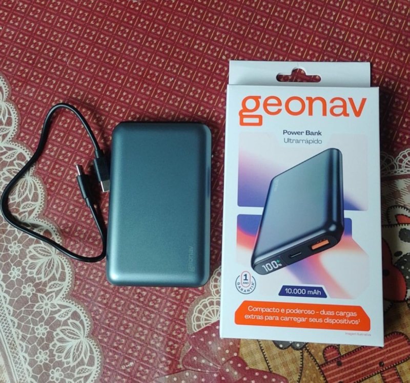 Geonav Power Bank Carregador Portátil Universal 10.000mAh