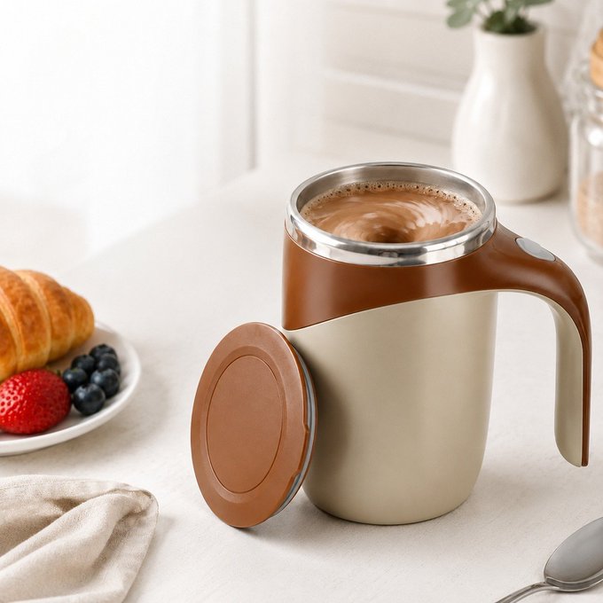 Copo Caneca Mixer Elétrica Mistura 400ml Com Tampa