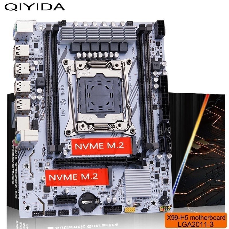 Placa-mãe QIYIDA X99 LGA2011 3 com slot M.2 e suporte DDR4