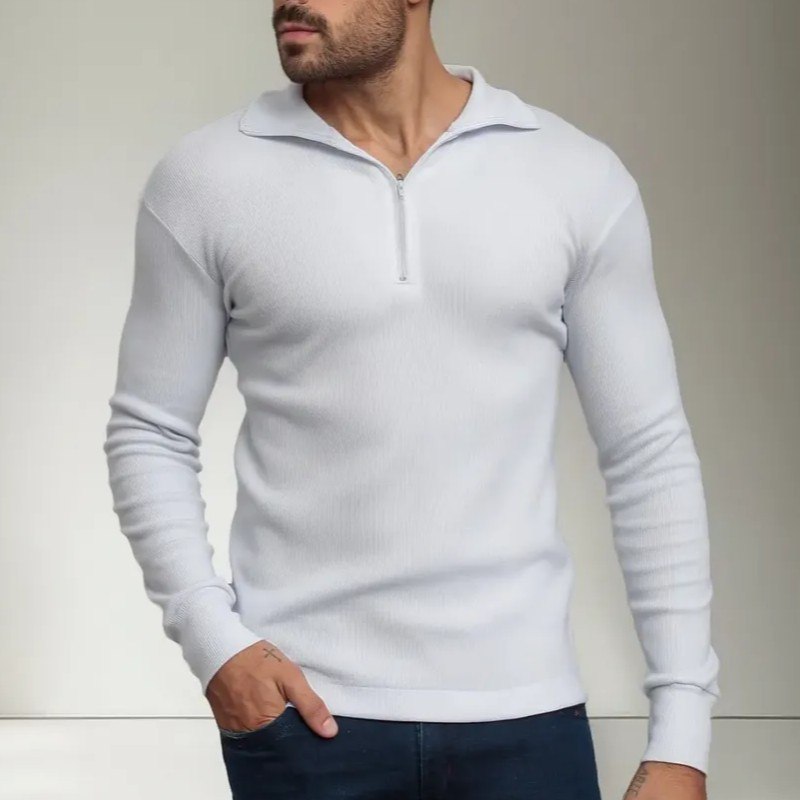 Camiseta Suéter Cacharrel Manga Longa Zíper