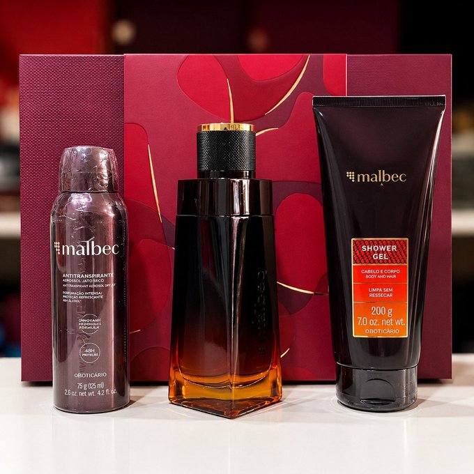 Kit Malbec do O Boticário com Desodorante Colônia, Shower Gel e Antitranspirante