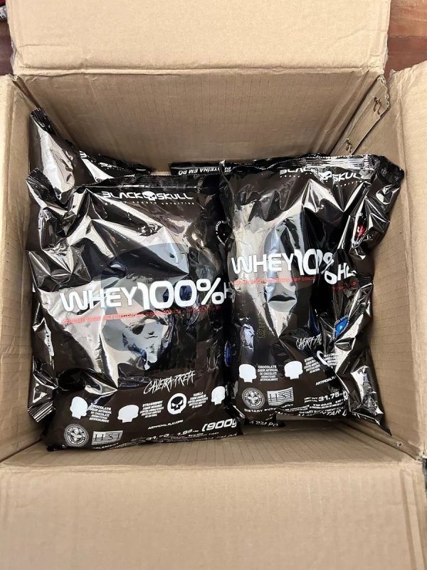 Whey 100% Hd Refil Black Skull - 900g (sabor Chocolate)