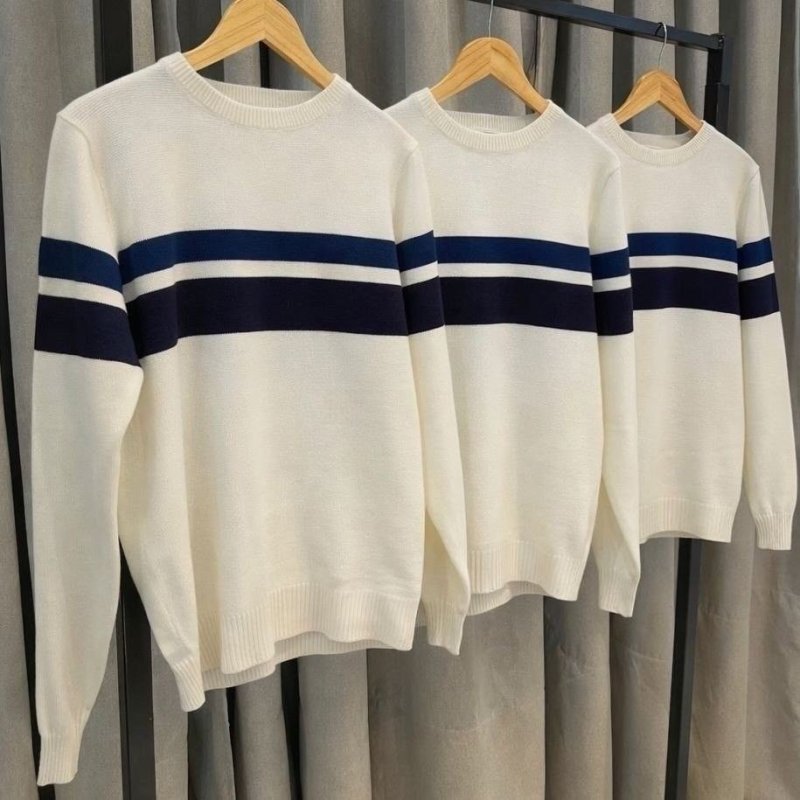 Suéter Masculino Comfort Tricot Listrado Diametro Branco