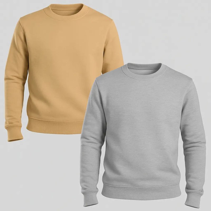 Kit 2 Blusas Moletom Masculino Gola Careca Algodão Premium