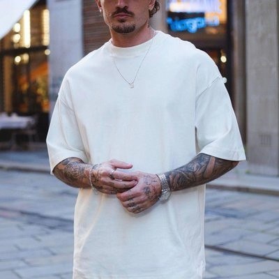 Camiseta Oversized Masculina Lisa Malhão 100% Algodão