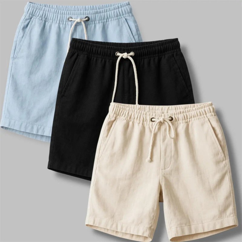 Kit 3 Shorts Masculino Bermuda Linho