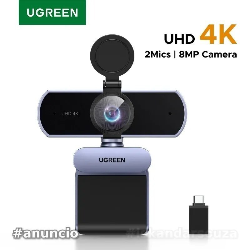 WebCam CM831 UGREEN USB 4K 2K 1080P HD Mini para chamadas de vídeo e streaming