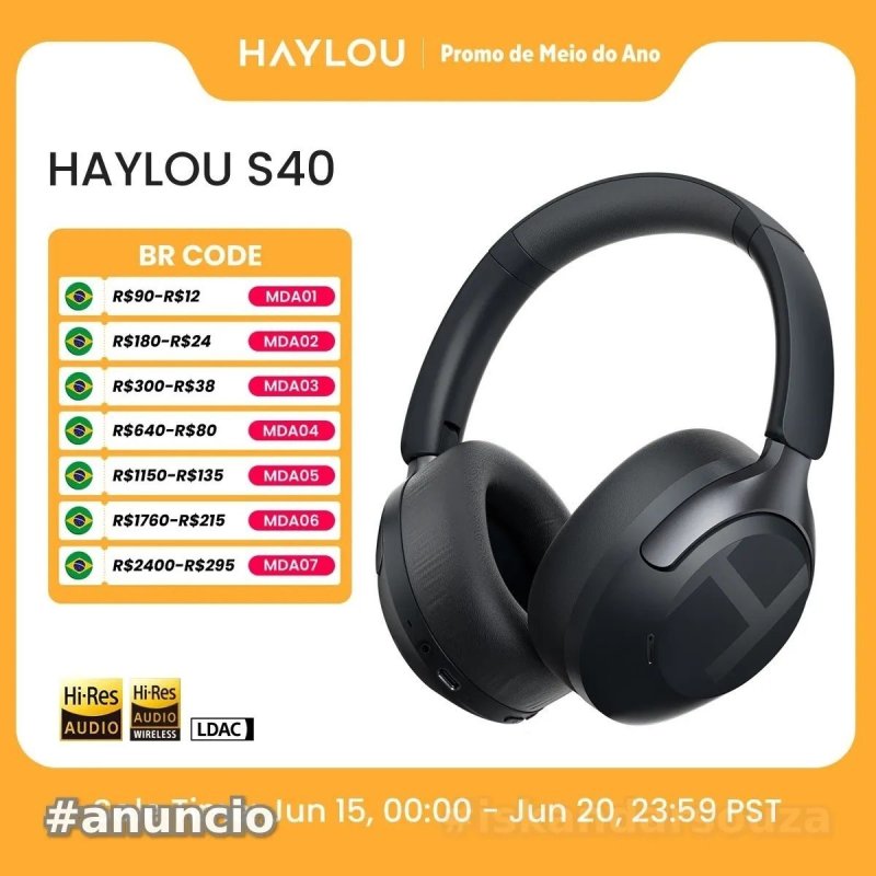 Fone de Ouvido HeadPhone HAYLOU S40 ANC