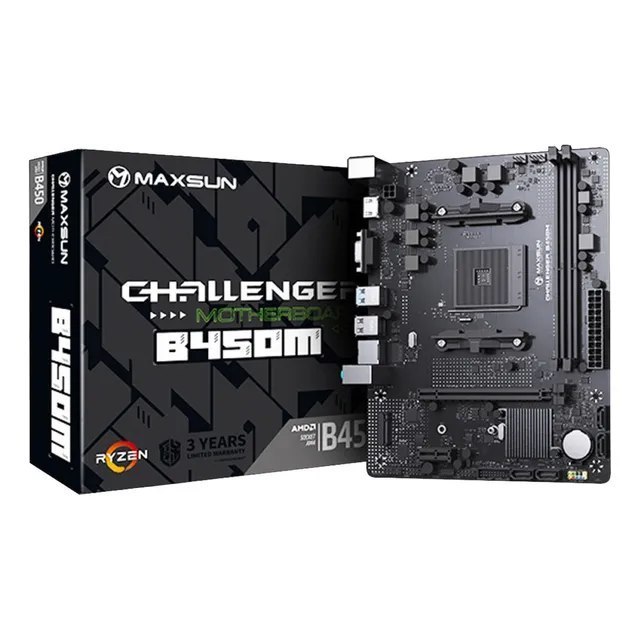 Placa Mãe Maxsun B450m Ms-challenger Am4 DDR4 M-ATX Preto