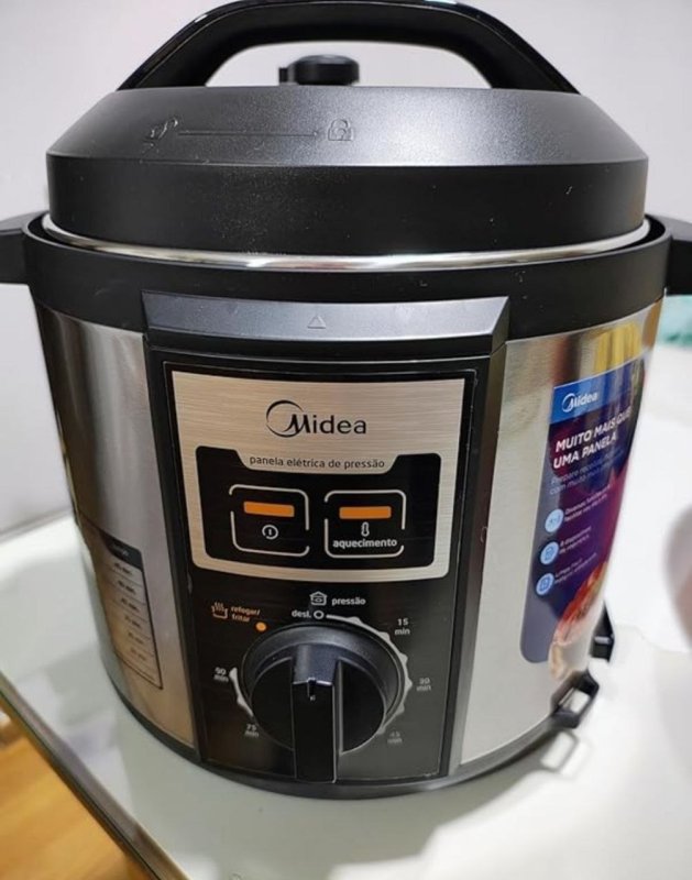 Panela de Pressão Mecanica, 6L, Inox/Preto 127v, Midea