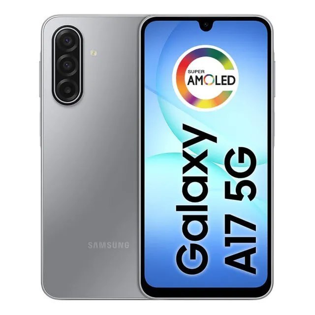 Celular Samsung Galaxy A17 5G com IA, 128GB, 4GB RAM, Câmera de 50MP, Tela de 6.7", NFC, IP54 - Cinza