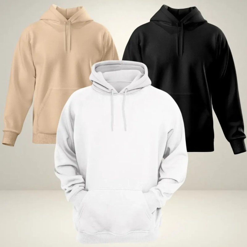 Kit 3 Moleton Masculino Blusa De Frio Gramatura 300 Quente