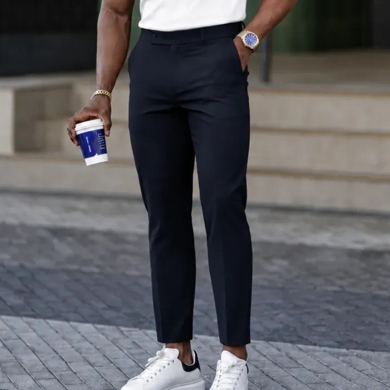 Calça Alfaiataria Masculina Slim Fit Elastano