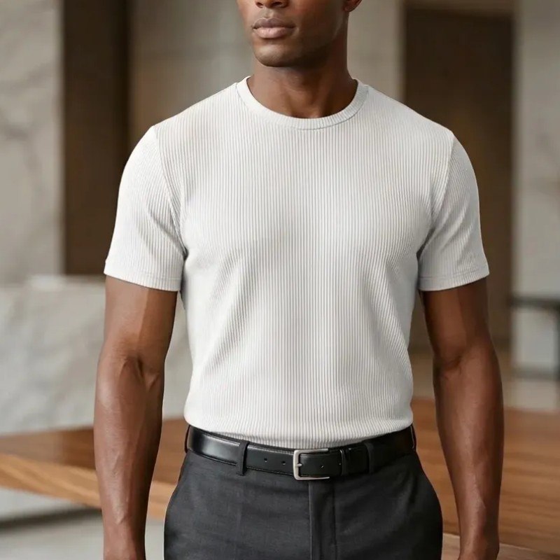 Kit 3 Camisetas Masculina Canelada Americana Gola Careca
