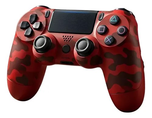 Controle Joystick Sem Fio Compatível Ps4 Double Shock Manete Vermelho