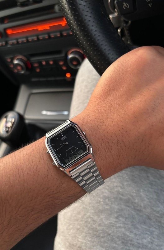 Relógio Casio Unissex Vintage Prata Aq-230a-1dmq Prateado