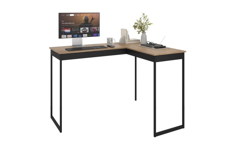 Escrivaninha Em L Mesa de Canto Lamina com Preto
