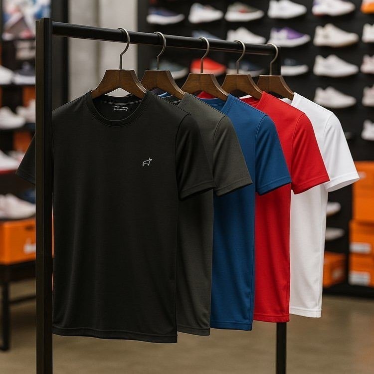 Kit 5 Camisetas Parvori Dry Fit Academia Esportes - Slim Fit