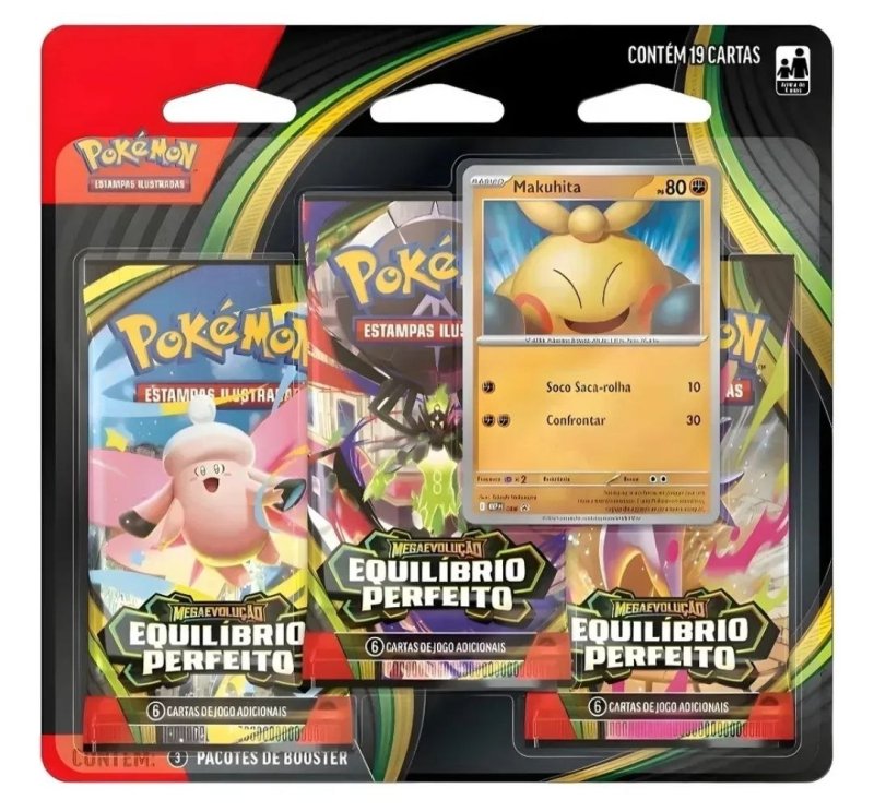 Carta Pokémon Equilíbrio Perfeito Makuhita 19 Cards Copag