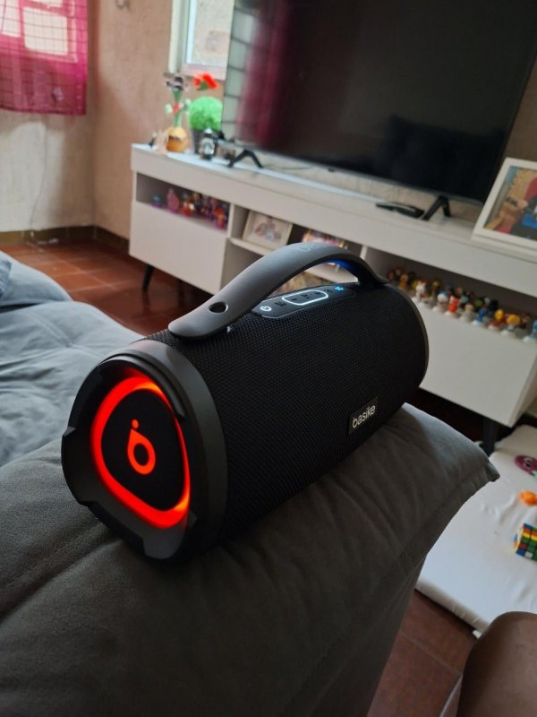 Caixa de Som Bluetooth Portátil Basike 160W RMS com Luzes RGB e Resistência IPX6
