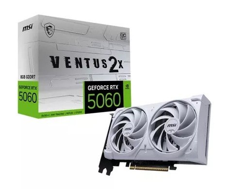 Placa de Vídeo NVIDIA GeForce MSI RTX5060 8GB Ventus OC White 2X