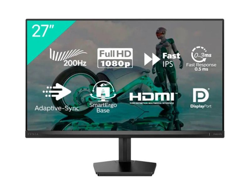 Monitor Gamer Philips EVNIA 27" 200Hz 0,3Ms IPS Full HD