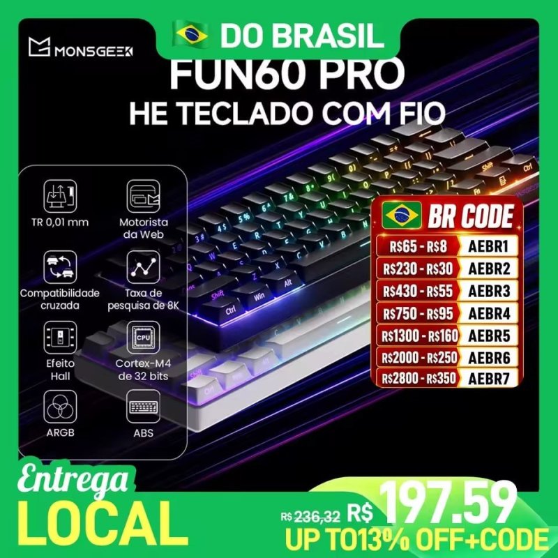 Teclado Gamer Akko MonsGeek FUN60 PRO HE 60%