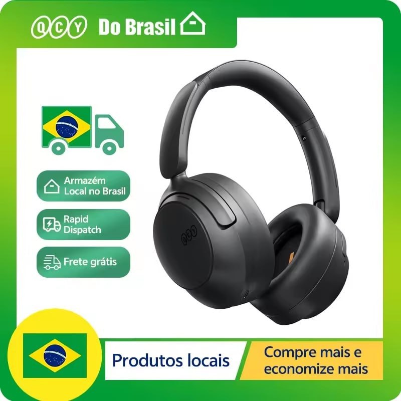 QCY H3S Headphone Bluetooth 6.0 Hi-Res LDAC com ANC Adaptativo