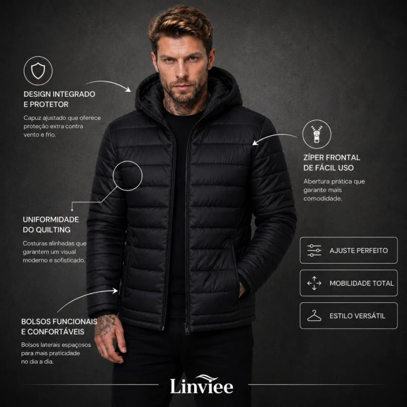 Jaqueta Puffer De Frio Intenso Blusa Impermeável Inverno