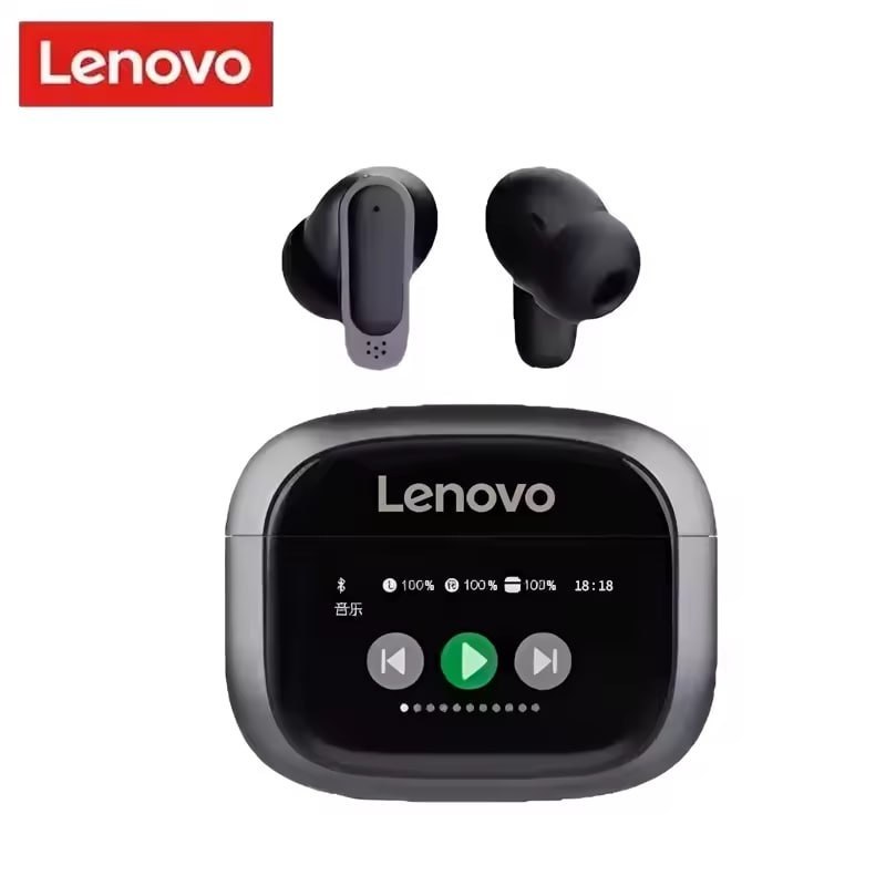 Lenovo New V11 TWS Bluetooth 5.4 – Fones Sem Fio com ANC, Tela Touch, Microfone e Longo Alcance