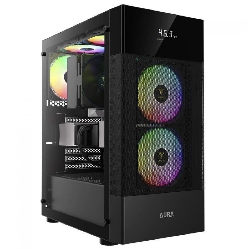 Gabinete Gamer Gamdias Aura Gc5 Elite Preto Argb Com 3 Fans