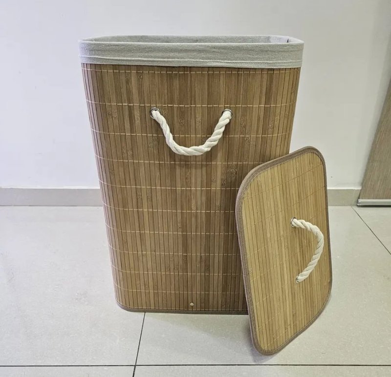 Cesto De Roupas De Bambu 72 Litros