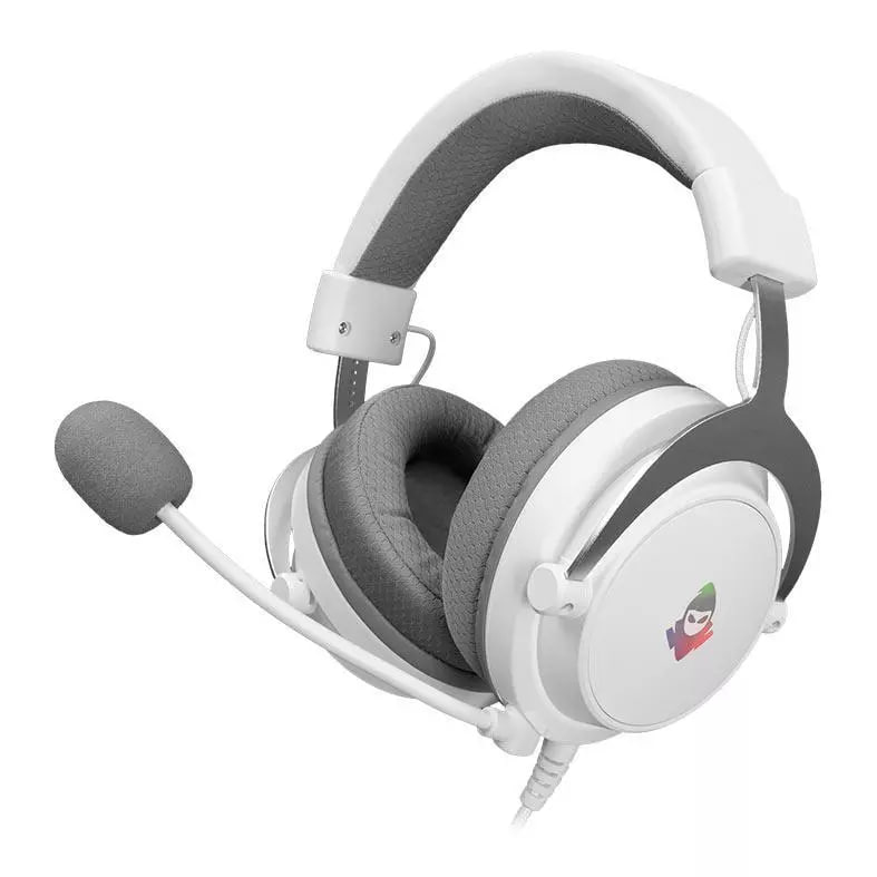 Headset Gamer Mancer Aura Rainbow com Drivers de 50mm - Branco