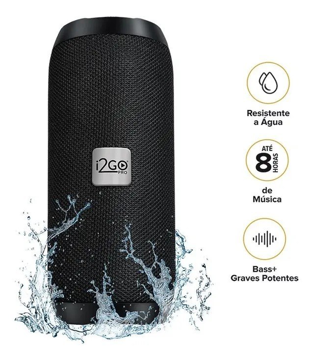 Caixa De Som Bluetooth Essential Sound Go I2go 10w Rms Resistente à Água