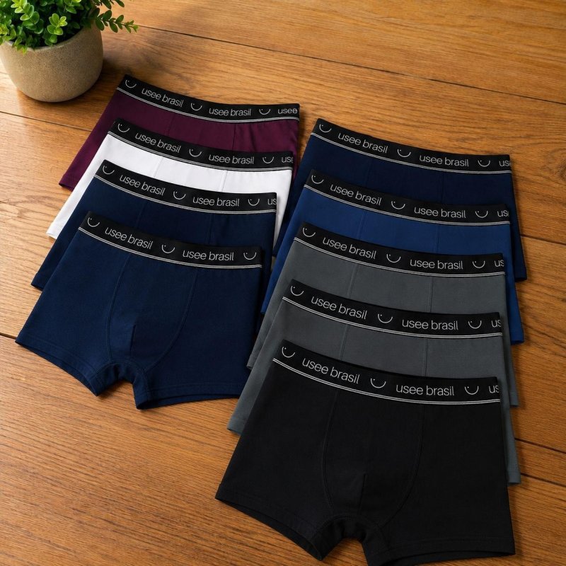 Kit Com 10 Cuecas Boxer Algodão Adulto Usee Brasil