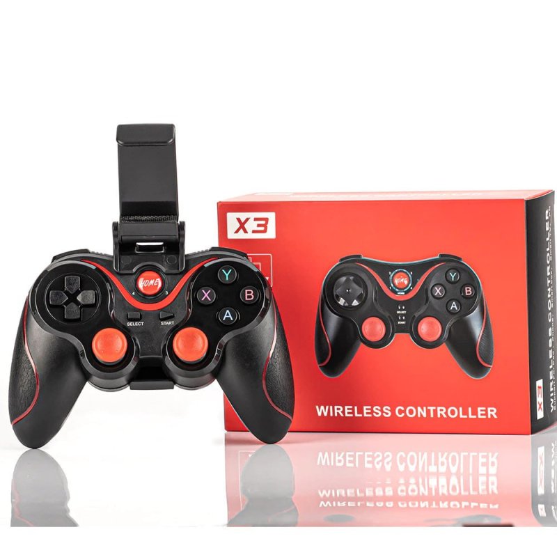 Controle Joystick Bluetooth Universal com Cabo USB e Suporte para Celular/Tablet