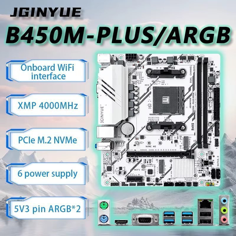 Placa-mãe JGINYUE B450M PRO ARGB