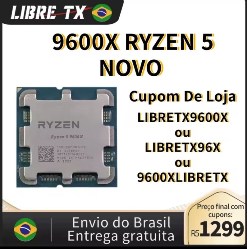 Processador AMD Ryzen 5 9600X Novo