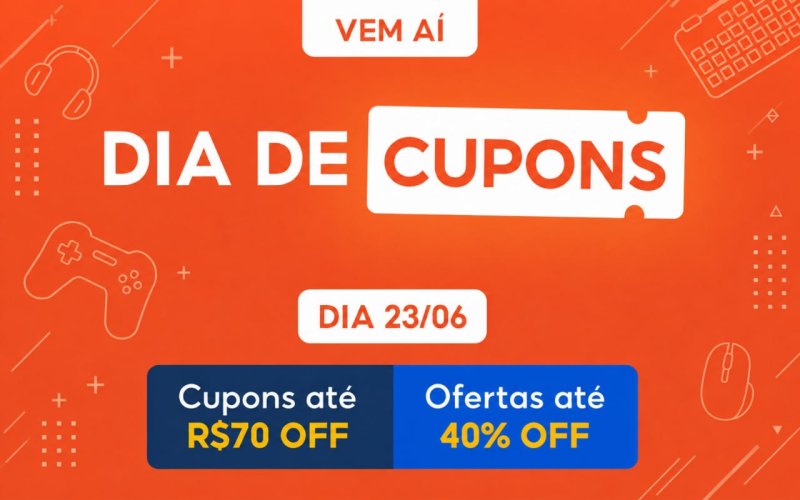 Dia de Cupons na Shopee com descontos e frete grátis