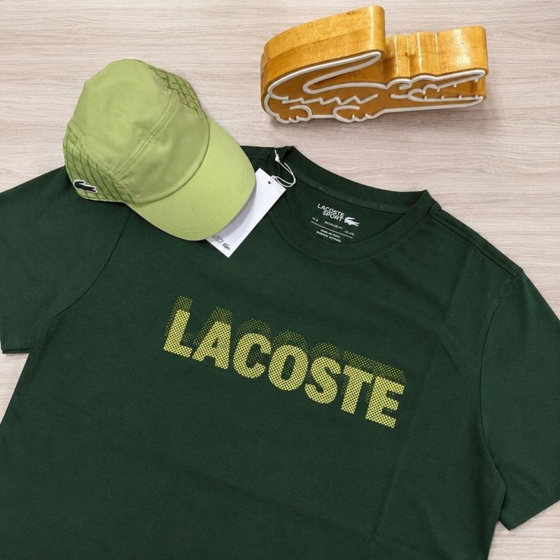 Camiseta Lacoste Masc. Esportiva Ultra Dry Estampa Gráfica Verde M