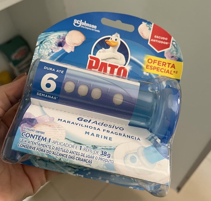 Pato Desodorizador Sanitário Gel Marine com Aplicador, 6 Discos