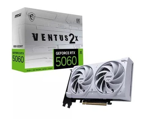 Placa de Vídeo NVIDIA GeForce MSI RTX5060 8GB Ventus OC White 2X