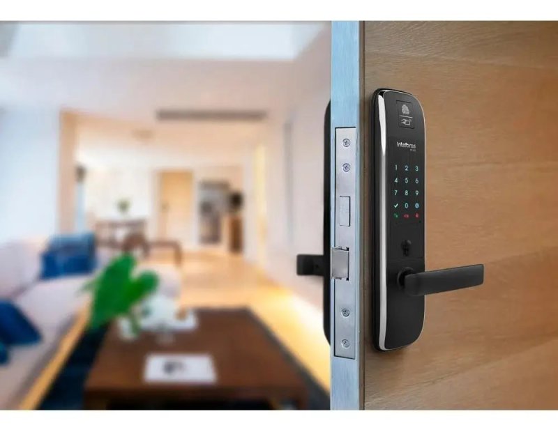 Fechadura Digital Touch Embutir Biometria FR 331 Intelbras Preta