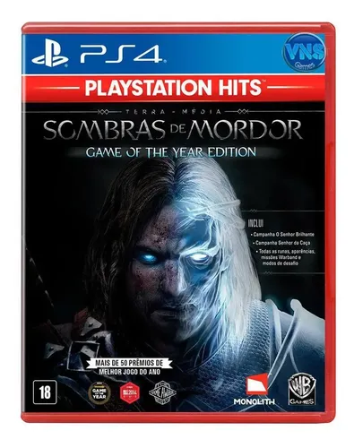 Terra Média Sombras De Mordor - PS4
