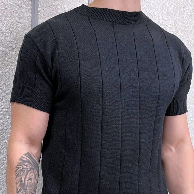 Camiseta Masculina Tricô Modal Premium Canelada Macia Social