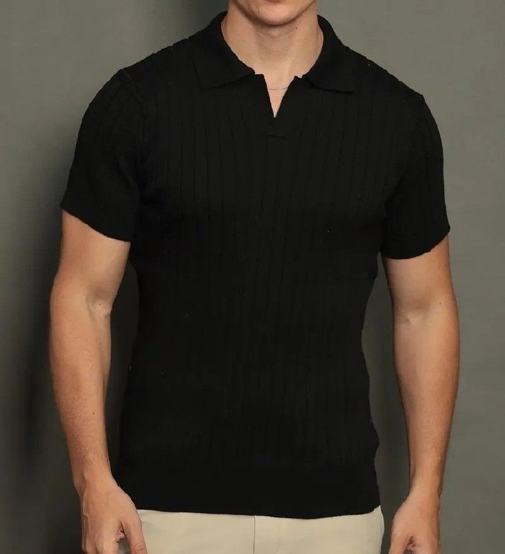 Camisa Polo Masculina Tricot Gola V Capri Casual Premium