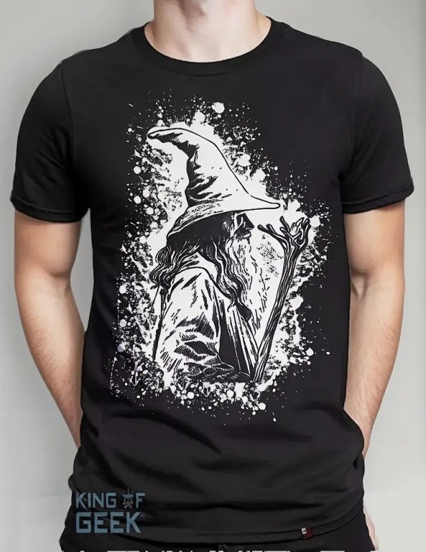 Camiseta Gandalf O Senhor Dos Anéis Hobbits Camisa Preta