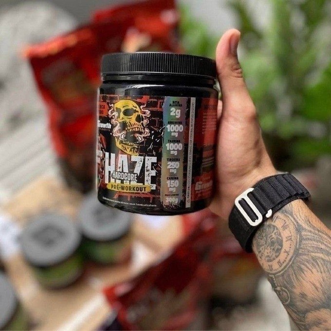 Pré-Treino Haze Growth Supplements Hardcore 300g + Frete Grátis