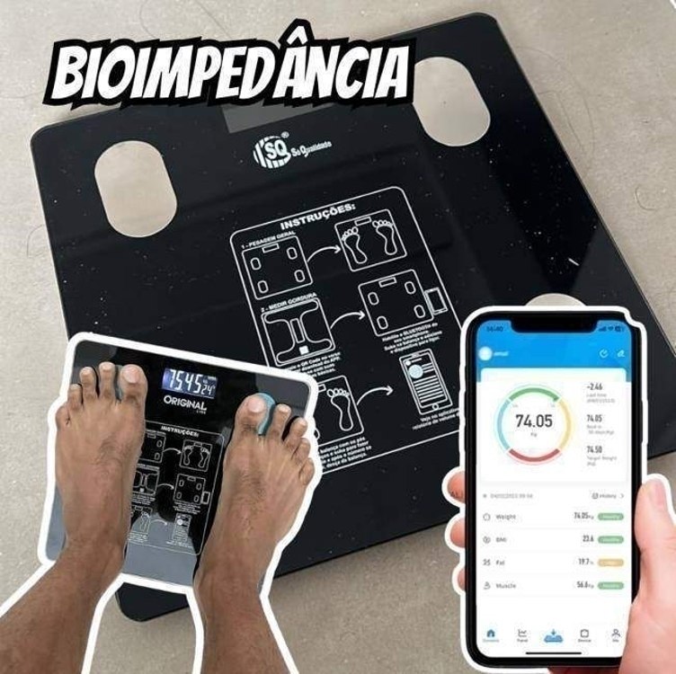 Balança Digital Bioimpedância Inteligente Bluetooth