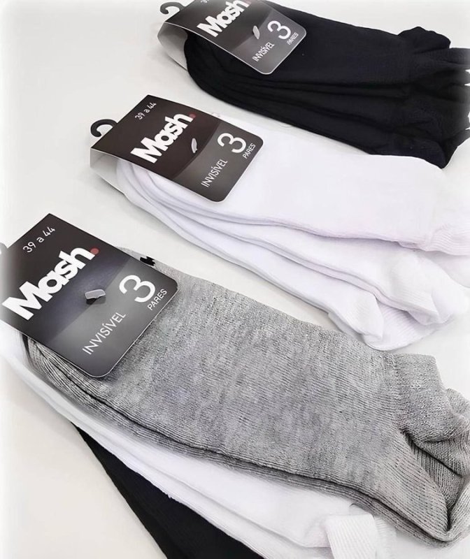 Kit 12 Pares Meias Soquete Mash Sapatilha Invisível Unissex
